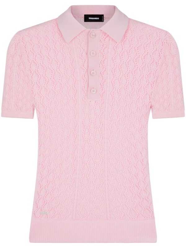 Dsquared2 pointelle-knit cotton polo top
