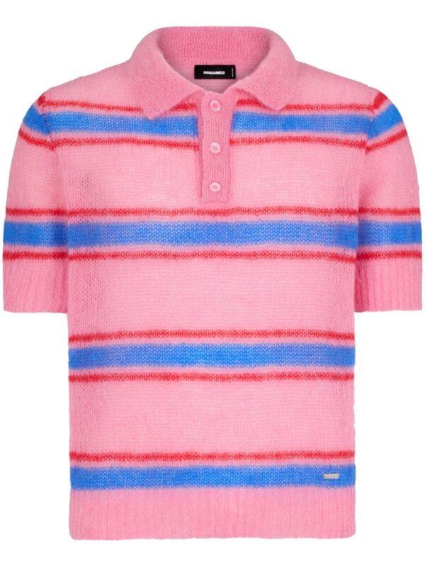 DSQUARED2  striped knitted polo shirt