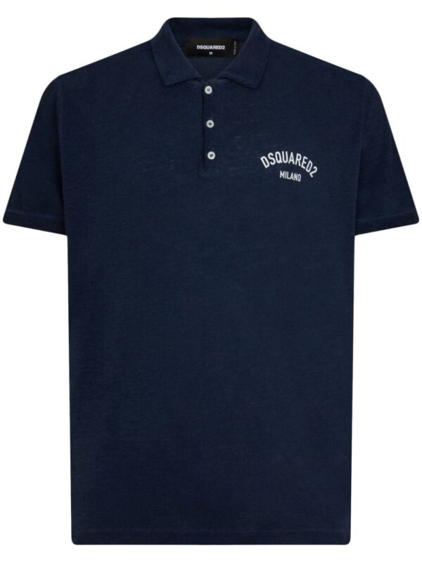 Dsquared2 logo-print cotton blend polo shirt