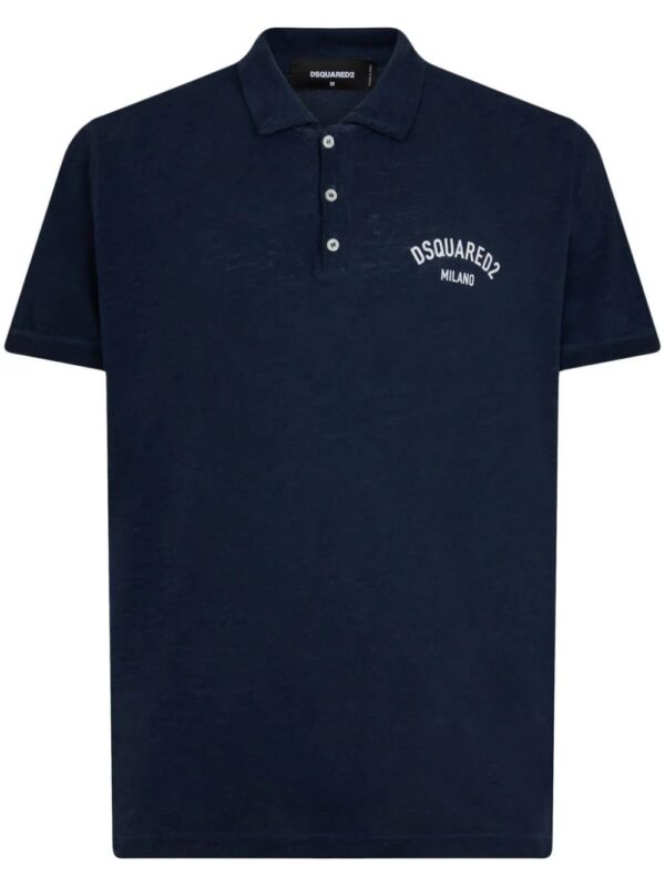 DSQUARED2  logo-print cotton blend polo shirt
