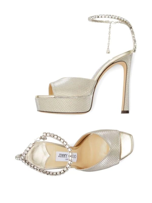 Jimmy Choo  Saeda crystal-embellished leather sandals - Image 4
