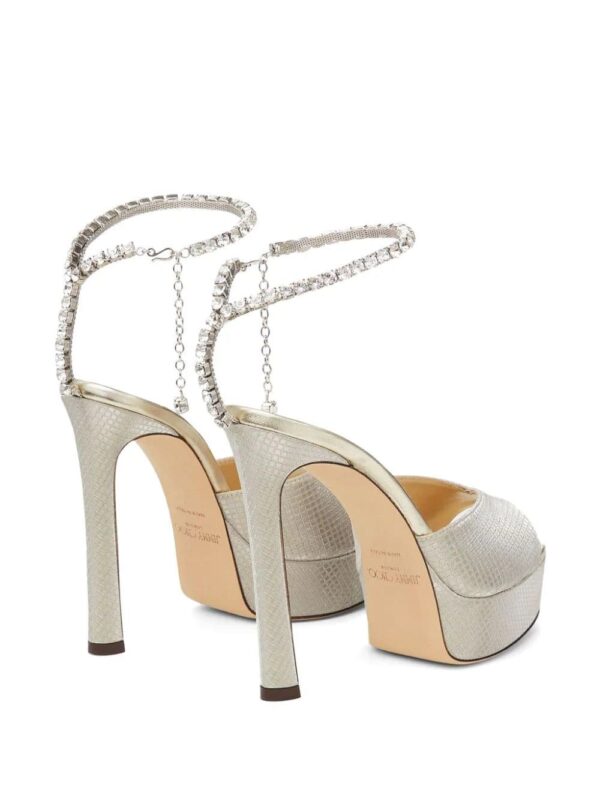 Jimmy Choo  Saeda crystal-embellished leather sandals - Image 3