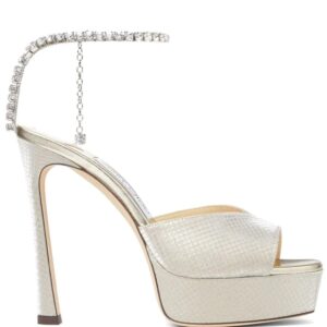 Jimmy Choo  Saeda crystal-embellished leather sandals