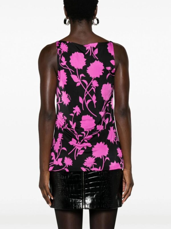 Versace  floral-print cowl-neck top - Image 4