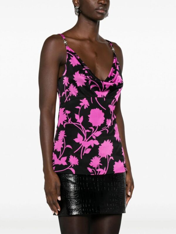 Versace  floral-print cowl-neck top - Image 3