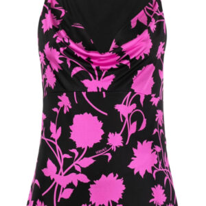 Versace  floral-print cowl-neck top