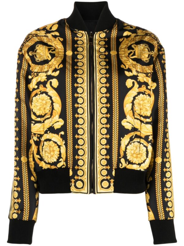 Versace  Barocco reversible silk bomber jacket
