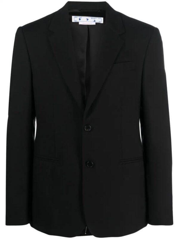 Off-White  slogan-print virgin wool blazer
