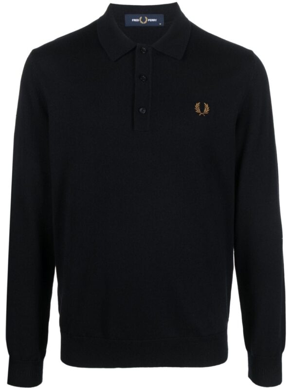 Fred Perry logo-embroidered long-sleeve polo shirt