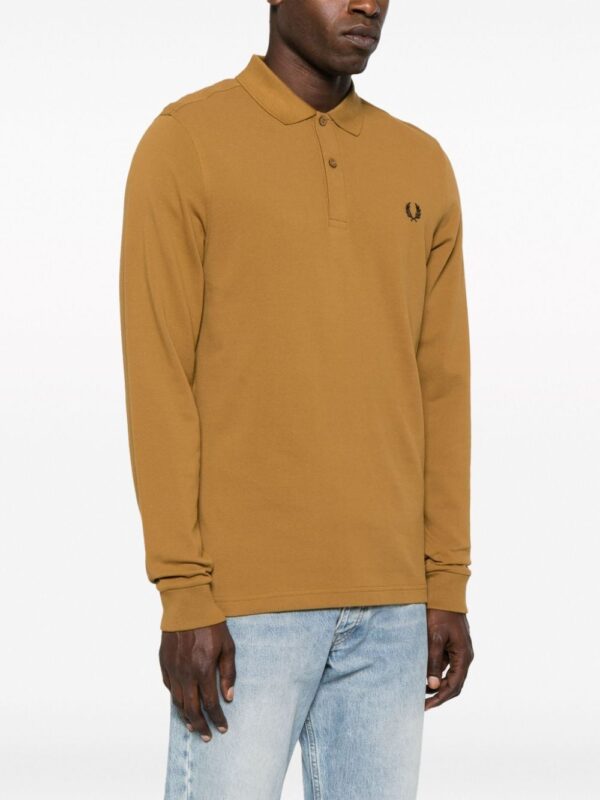 Fred Perry logo-embroidered long-sleeve polo shirt - Image 3