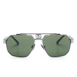 Dolce & Gabbana Eyewear monogram-plaque pilot-frame sunglasses