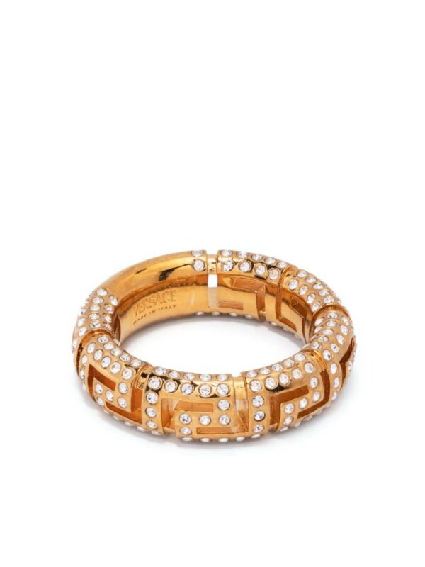 Versace  Greca rhinestone-embellished ring