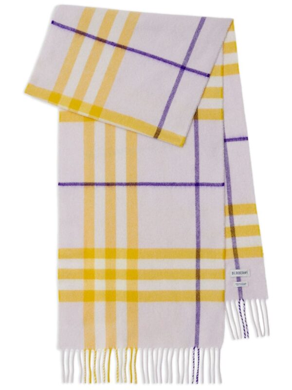 Burberry  checked fringed-edge cashmere scarf