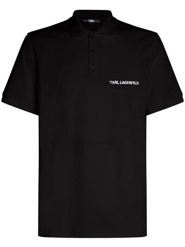 Karl Lagerfeld  logo-print organic-cotton polo shirt