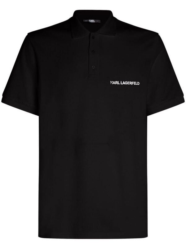 Karl Lagerfeld logo-print organic-cotton polo shirt