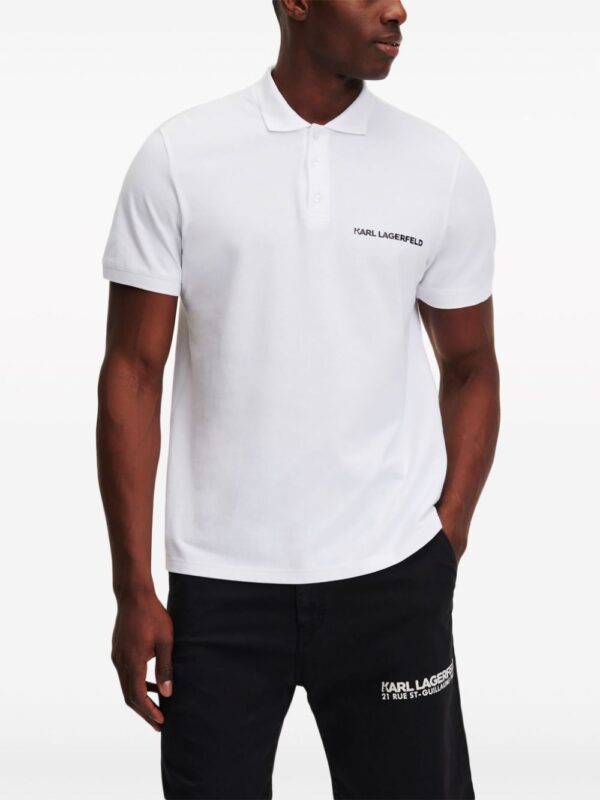 Karl Lagerfeld logo-print organic-cotton polo shirt - Image 3