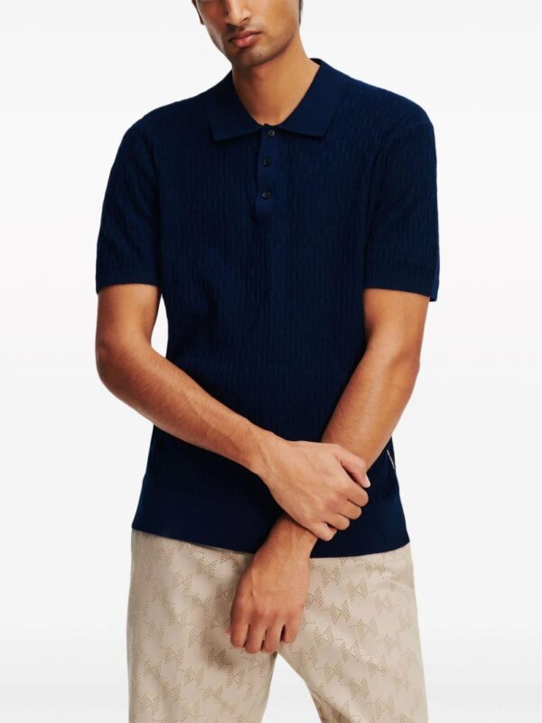 Karl Lagerfeld  monogram-jacquard cotton polo shirt - Image 4