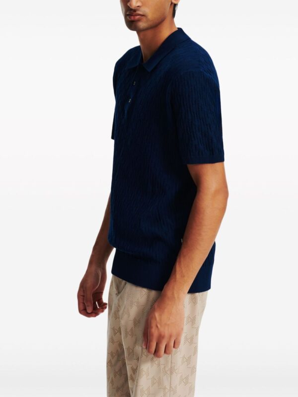 Karl Lagerfeld monogram-jacquard cotton polo shirt - Image 3