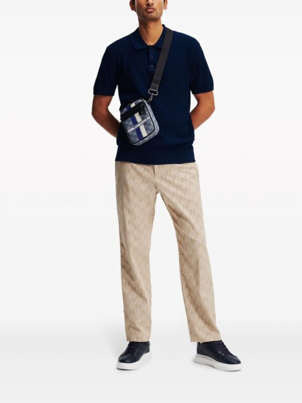Karl Lagerfeld  monogram-jacquard cotton polo shirt - Image 2
