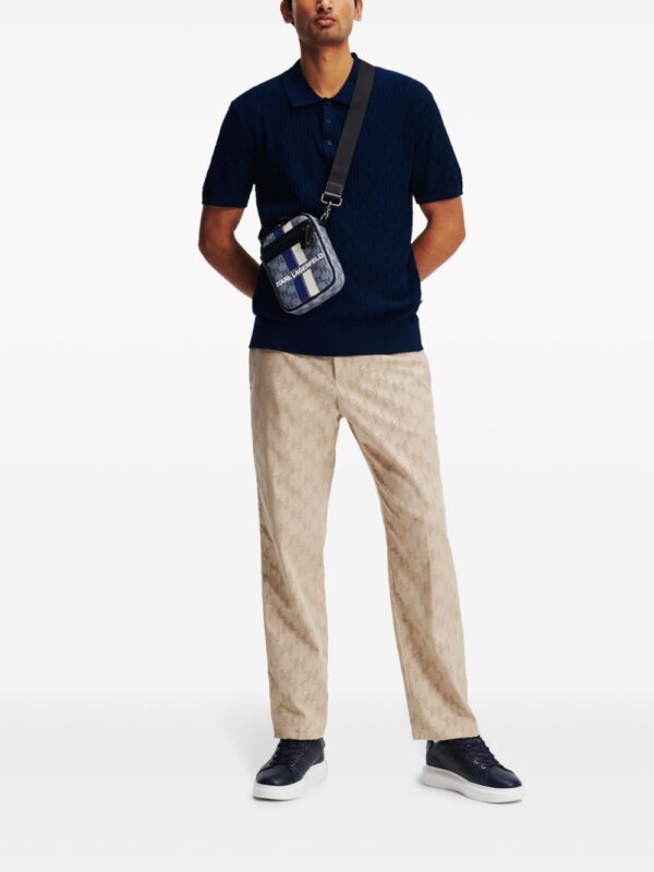 Karl Lagerfeld monogram-jacquard cotton polo shirt - Image 2
