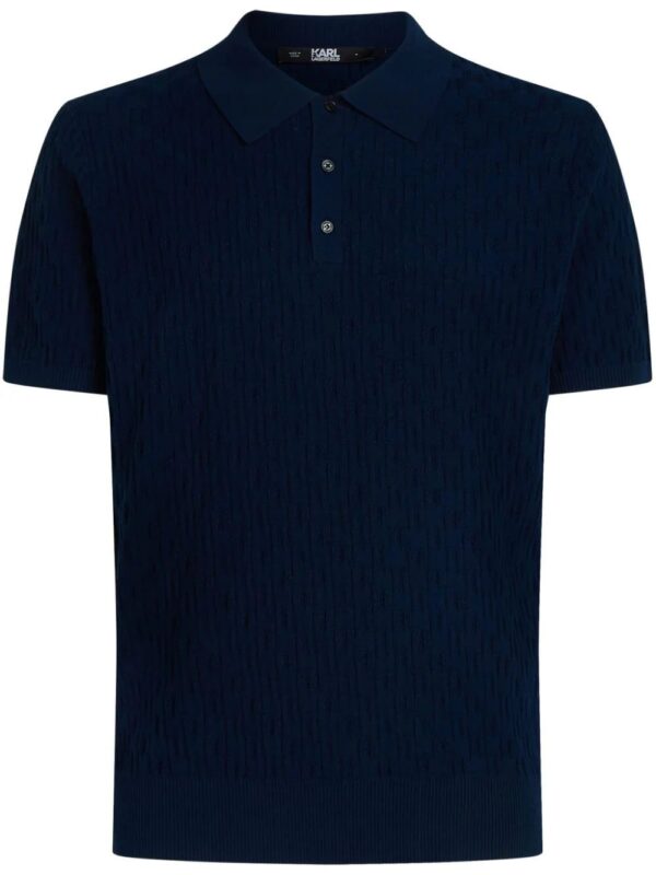 Karl Lagerfeld  monogram-jacquard cotton polo shirt