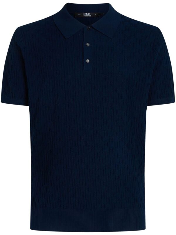 Karl Lagerfeld monogram-jacquard cotton polo shirt
