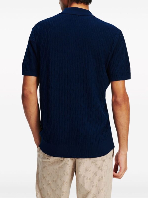 Karl Lagerfeld monogram-jacquard cotton polo shirt - Image 5