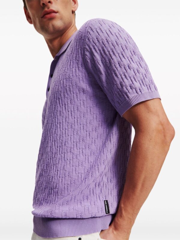 Karl Lagerfeld monogram-jacquard cotton polo shirt - Image 5