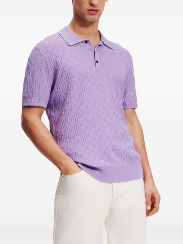 Karl Lagerfeld monogram-jacquard cotton polo shirt - Image 4