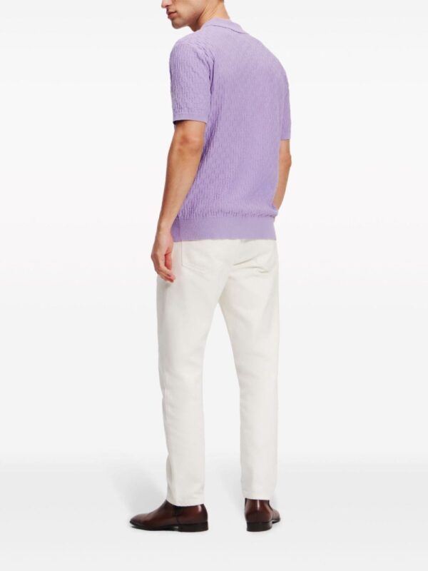 Karl Lagerfeld monogram-jacquard cotton polo shirt - Image 3