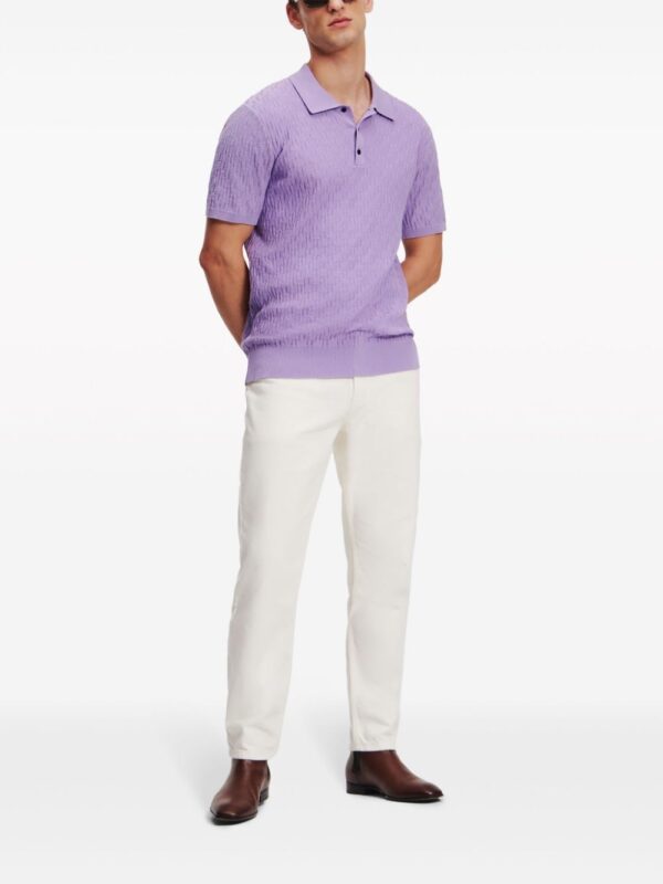Karl Lagerfeld monogram-jacquard cotton polo shirt - Image 2