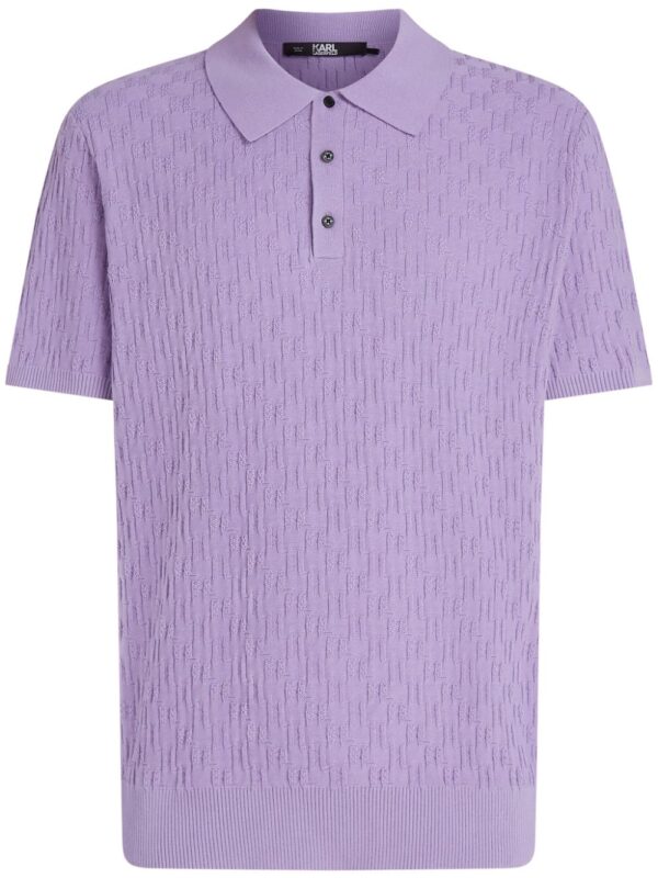 Karl Lagerfeld monogram-jacquard cotton polo shirt
