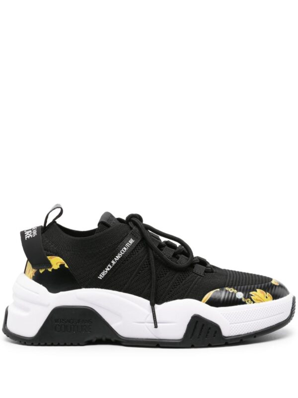 Versace Jeans Couture baroque-print leather sneakers