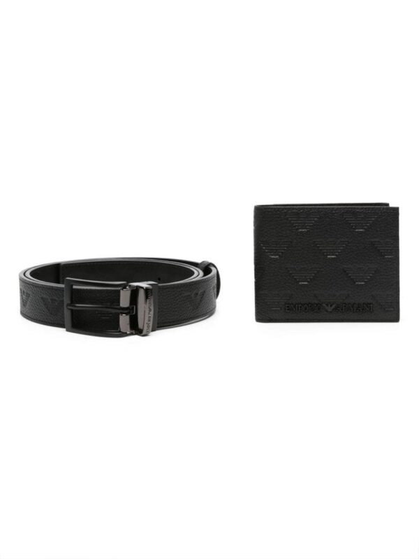 Louis Vuitton logo-debossed leather wallet and belt