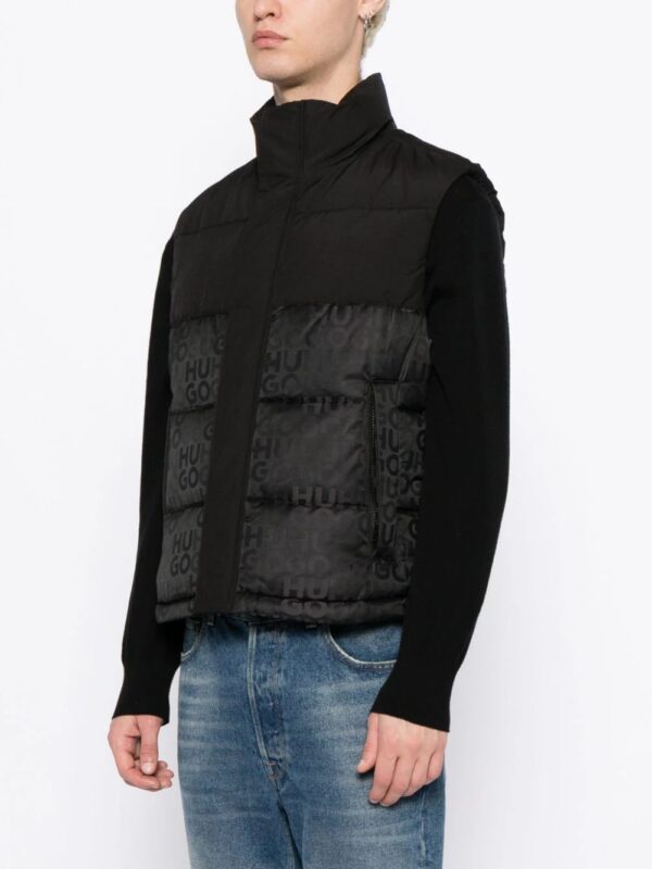HUGO  engraved-logo padded gilet - Image 3