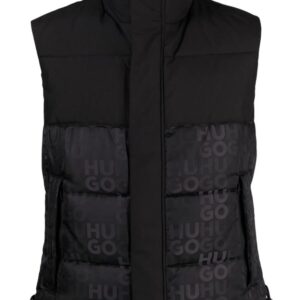 HUGO  engraved-logo padded gilet