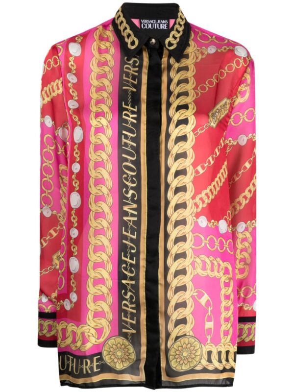 Versace Jeans Couture  colour-block chain-link print shirt