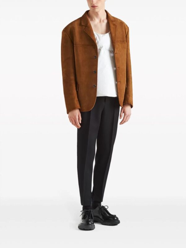 Prada  single-breasted suede blazer - Image 2
