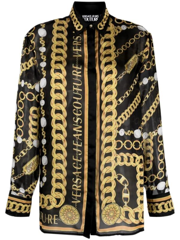 Versace Jeans Couture  colour-block chain-link print shirt