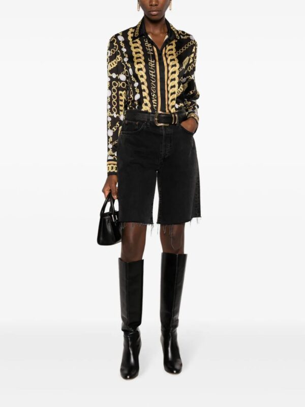 Versace Jeans Couture  colour-block chain-link print shirt - Image 2
