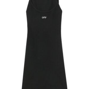 Off-White  Off-embroidered ribbed minidress