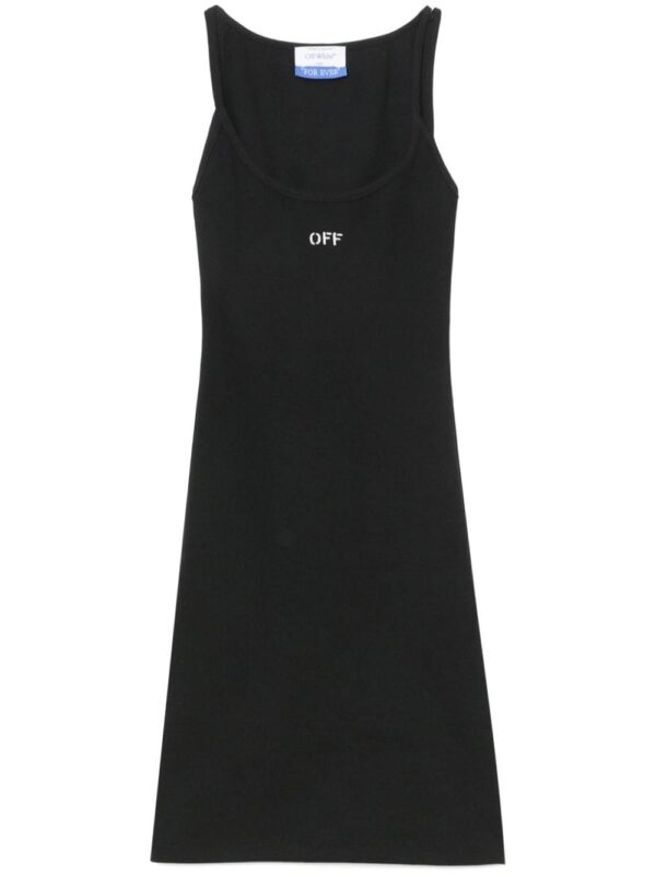 Off-White Off-embroidered ribbed minidress