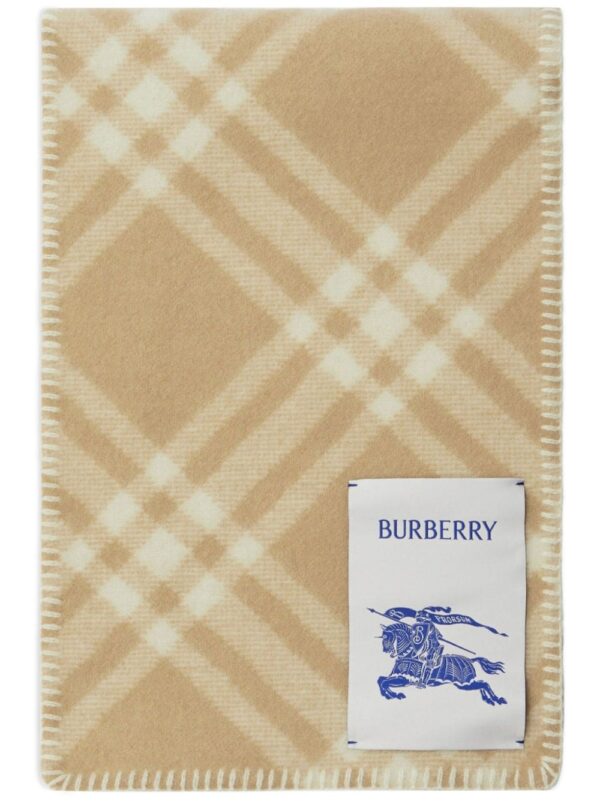 Burberry  logo-patch checked wool scarf