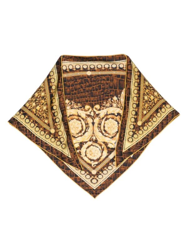 Versace  Baroccodile-print silk triangle scarf