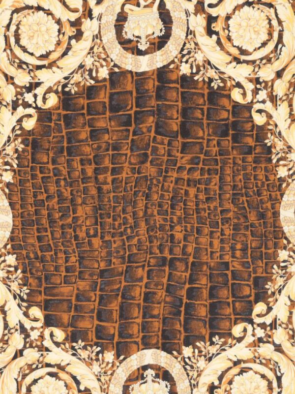 Versace  Baroccodile-print silk square scarf - Image 2