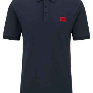 HUGO  logo-patch cotton piqué polo shirt