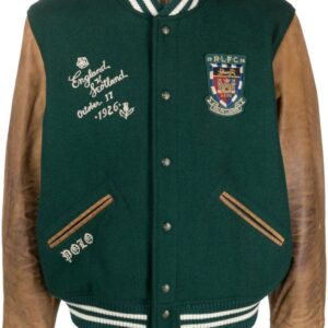Polo Ralph Lauren  Varsity-Inspired leather-sleeve jacket