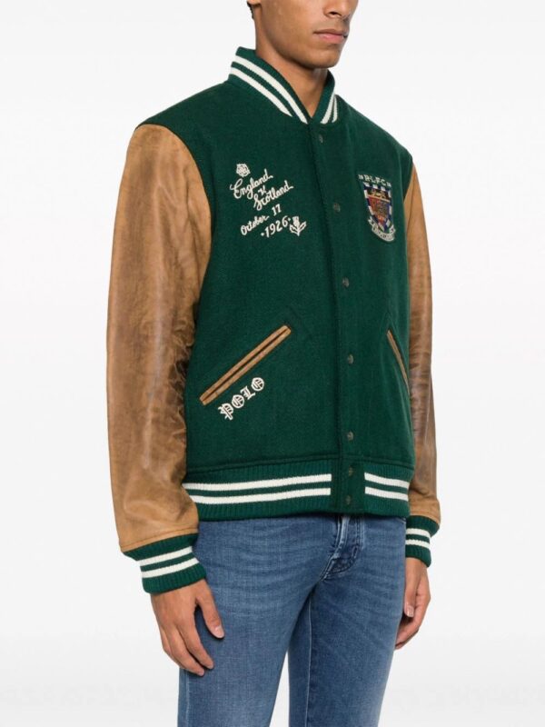 Polo Ralph Lauren  Varsity-Inspired leather-sleeve jacket - Image 4