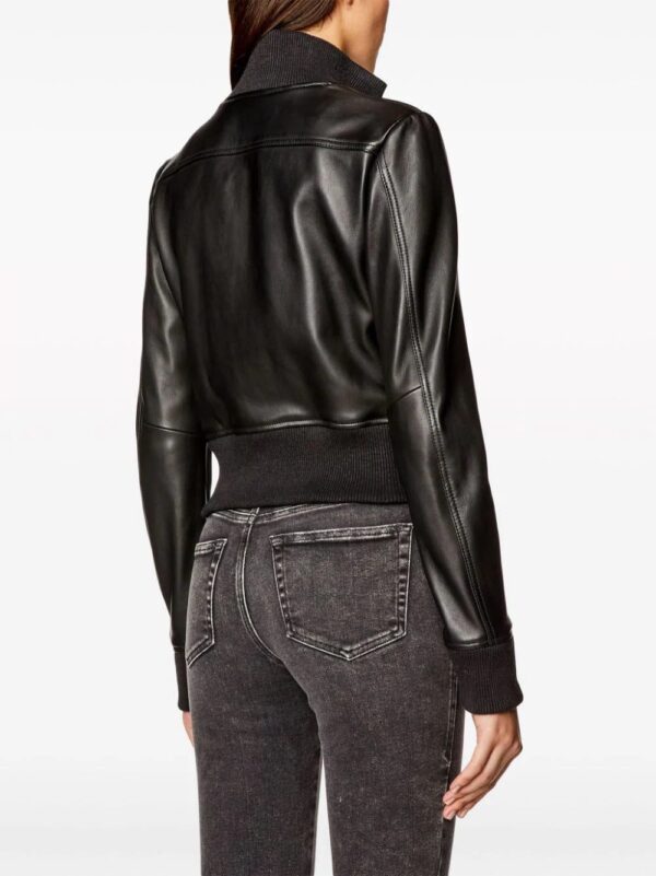 Diesel  L-Hung logo-embossed leather jacket - Image 4