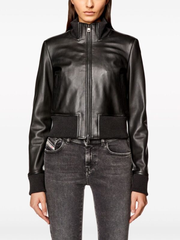 Diesel  L-Hung logo-embossed leather jacket - Image 3
